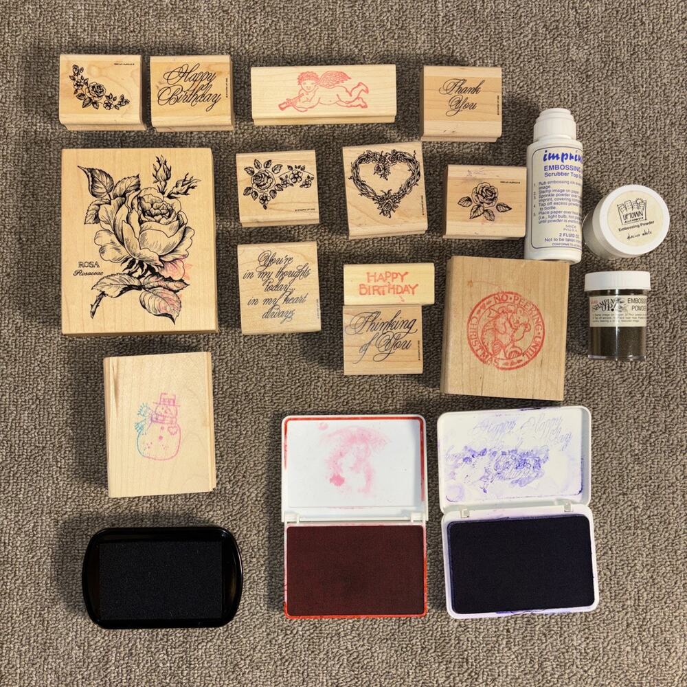 Vintage Stamping Kit 1992 3 Pads Clean